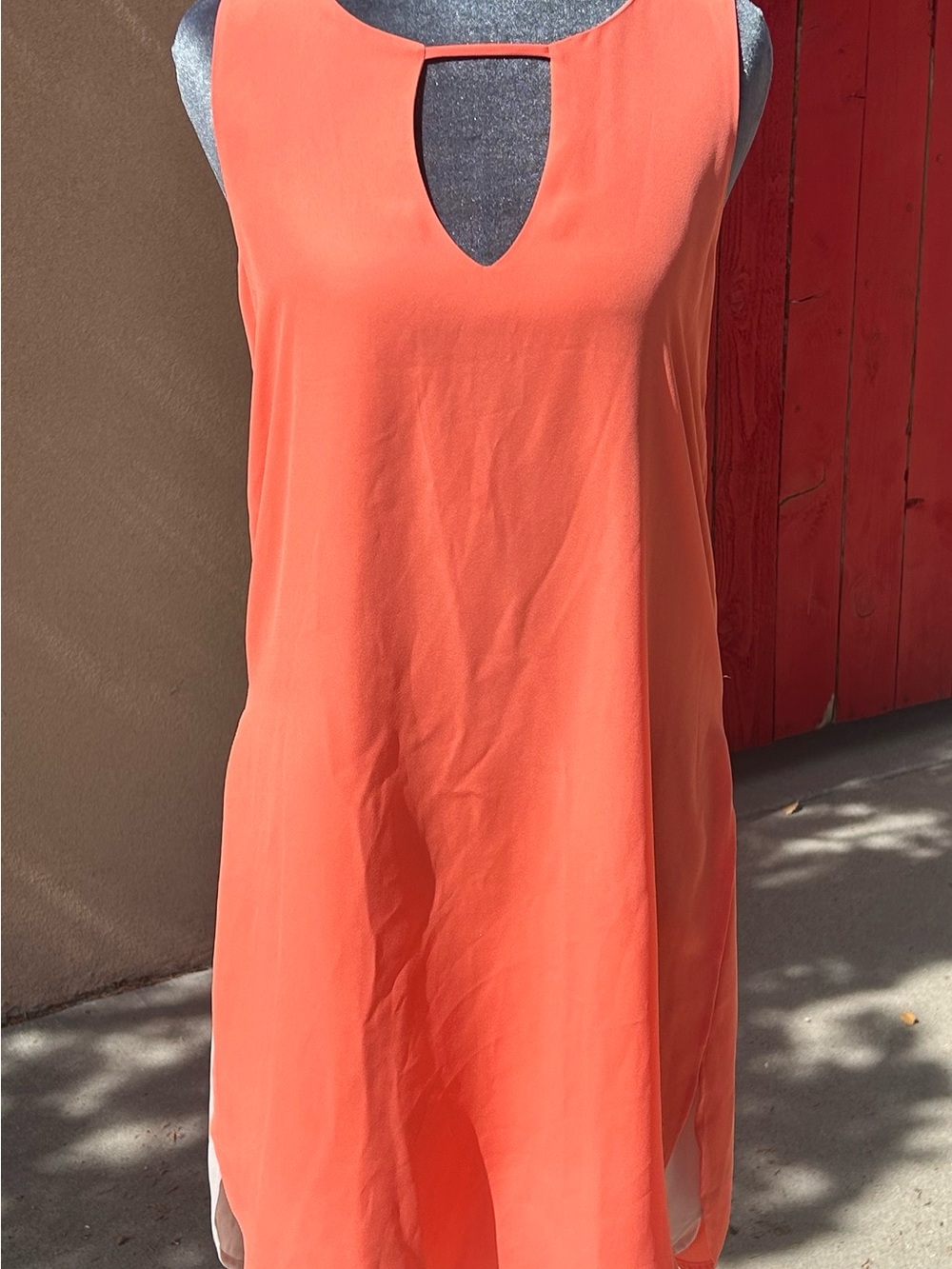 Bar III Coral Keyhole Sleeveless Dress